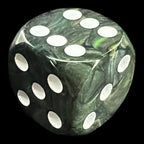 UK Made Dice RECYCLED Lustrous Peacock with White 12 x D6 Dice Set