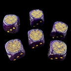 UK Made DRAGONMEET Iridescent Pearl Purple & Gold 6 x D6 Dice Set