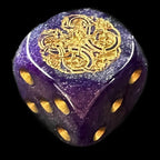 UK Made DRAGONMEET Iridescent Pearl Purple & Gold 6 x D6 Dice Set
