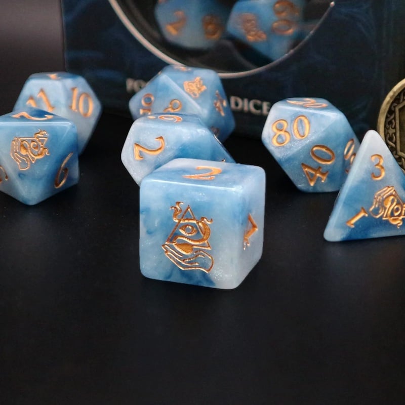 Dice Tomes Wizard 7 Dice Polyset + Coin