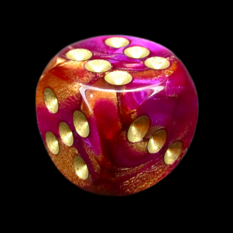 Würfelzeit Alyen Vision Copper & Purple 16mm D6 Spot Dice