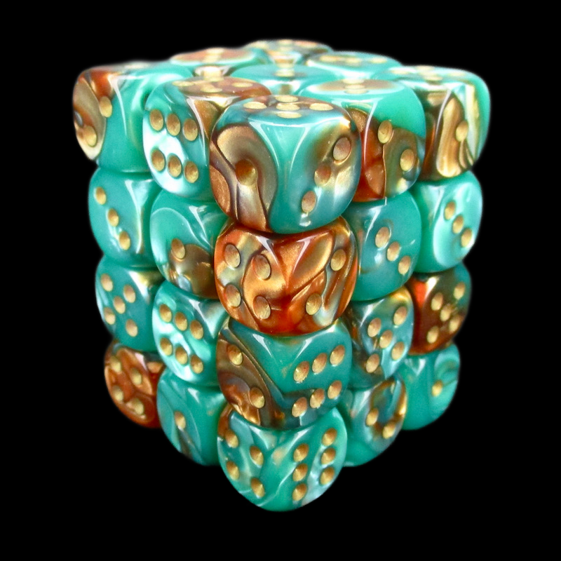 Würfelzeit Alyen Vision Turquoise & Copper 36 x D6 Dice Set