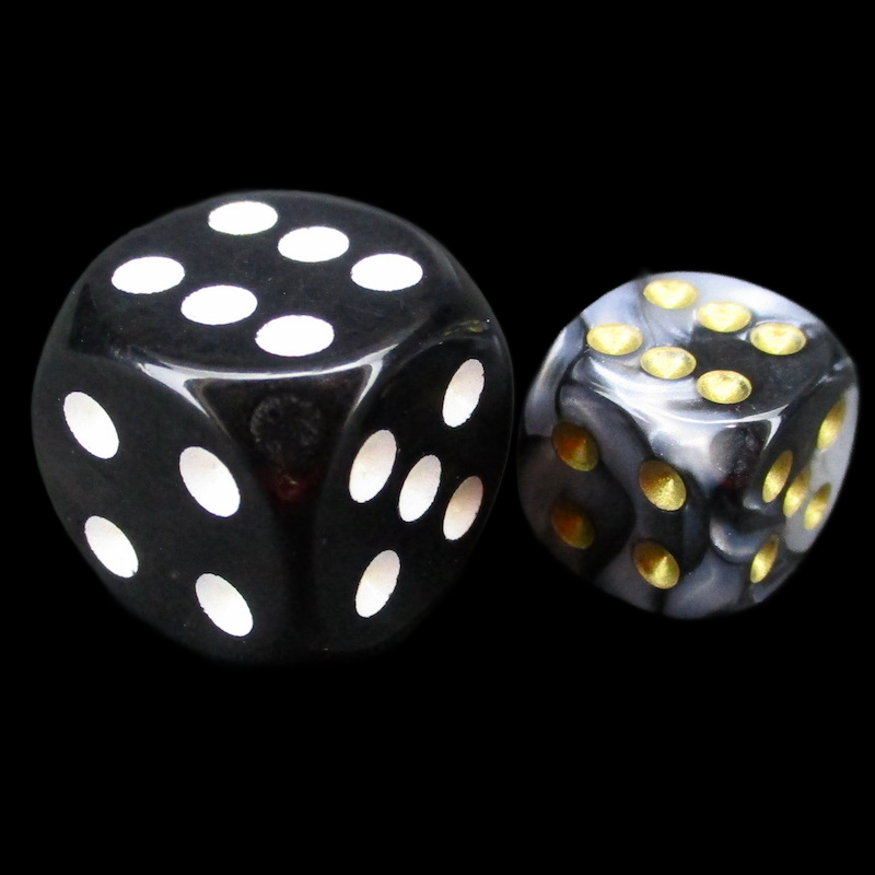 Würfelzeit Alyen Vision White & Black 12mm D6 Spot Dice