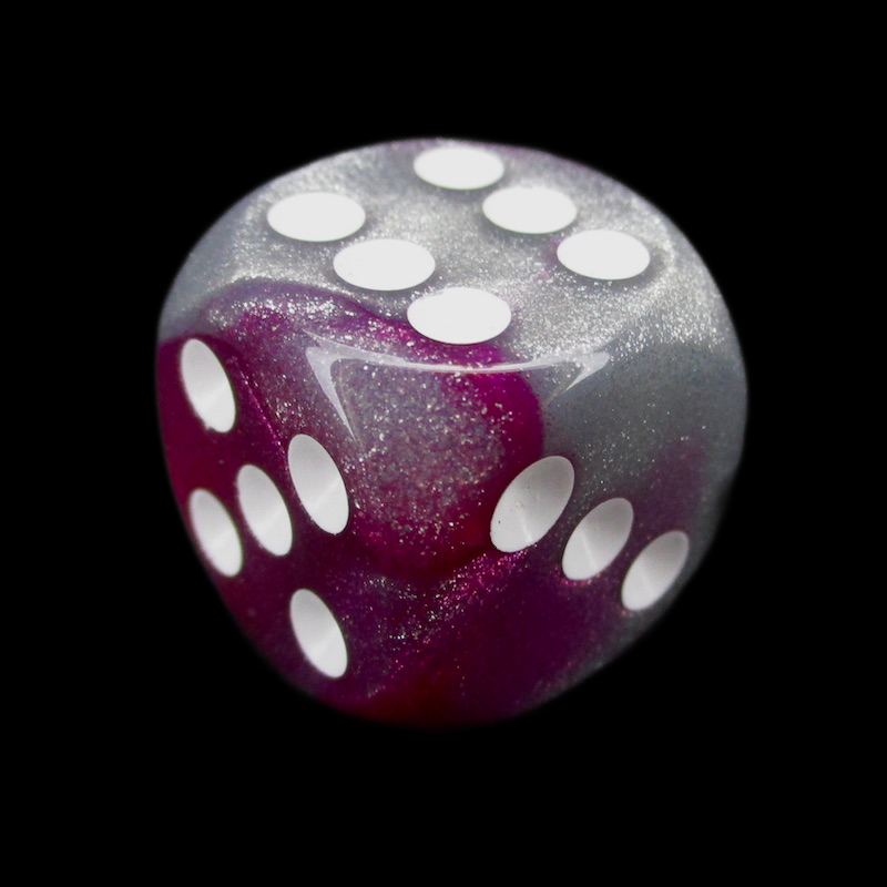 Würfelzeit Cosmoo Meteorite Purple & Silver 12 x D6 Dice Set