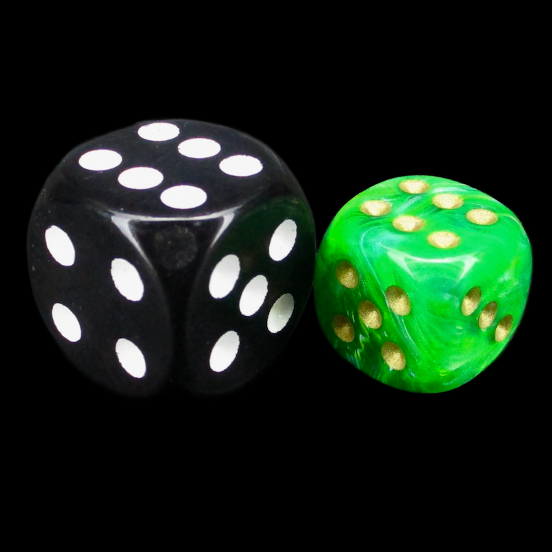 Würfelzeit Cosmoo Tornado Green & Gold 36 x D6 Dice Set