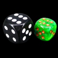 Würfelzeit Cosmoo Tornado Green & Orange 12mm D6 Spot Dice