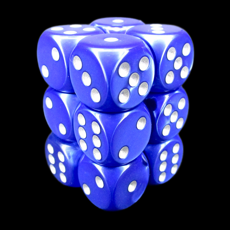 Würfelzeit Silkki Satin Blue & Silver 12 X D6 Dice Set