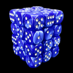 Würfelzeit Silkki Satin Blue & Silver 36 X D6 Dice Set