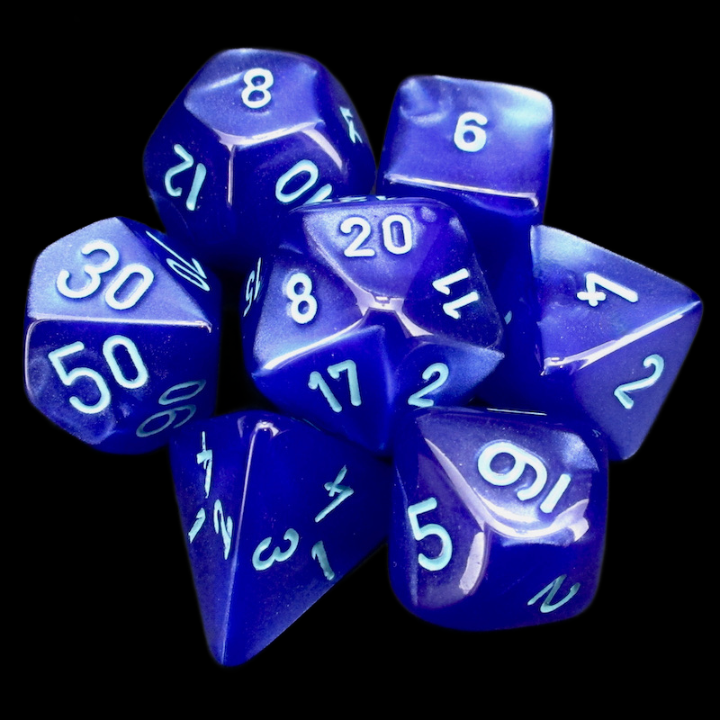 Würfelzeit Silkki Satin Blue & Turquoise 7 Dice Polyset