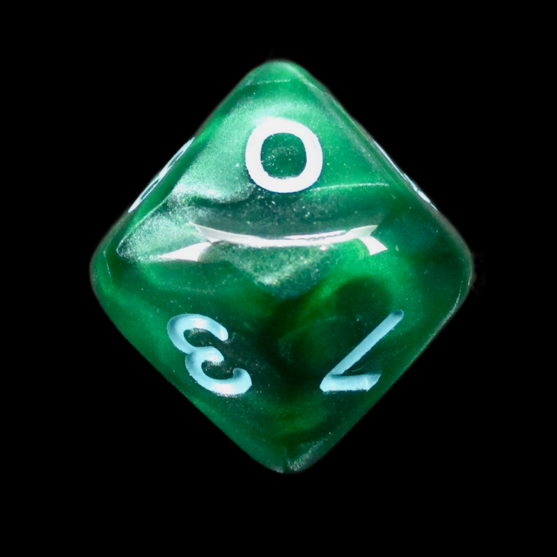 Würfelzeit Silkki Satin Green & Turquoise D10 Dice