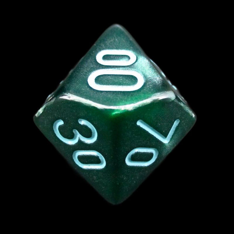 Würfelzeit Silkki Satin Green & Turquoise Percentile Dice