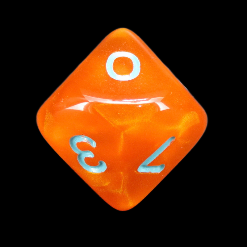 Würfelzeit Silkki Satin Orange & Turquoise D10 Dice
