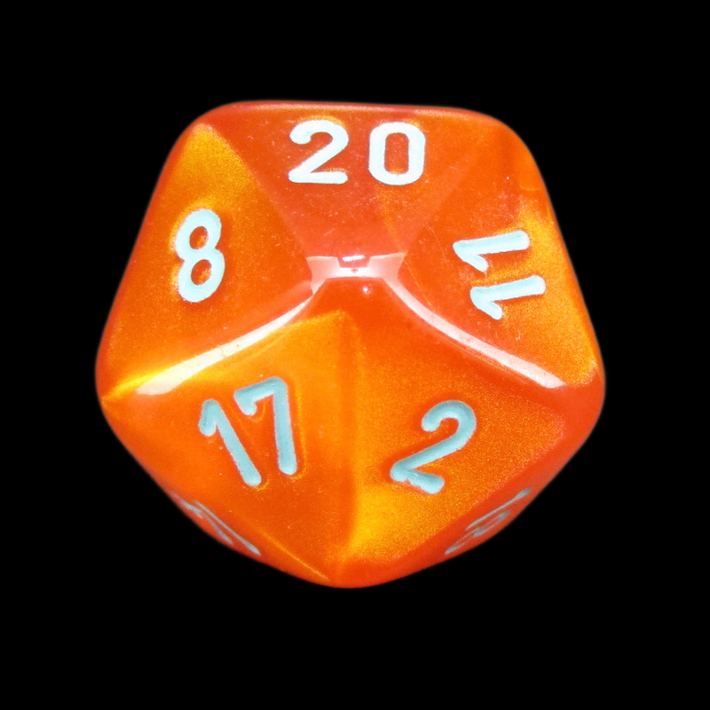 Würfelzeit Silkki Satin Orange & Turquoise D20 Dice