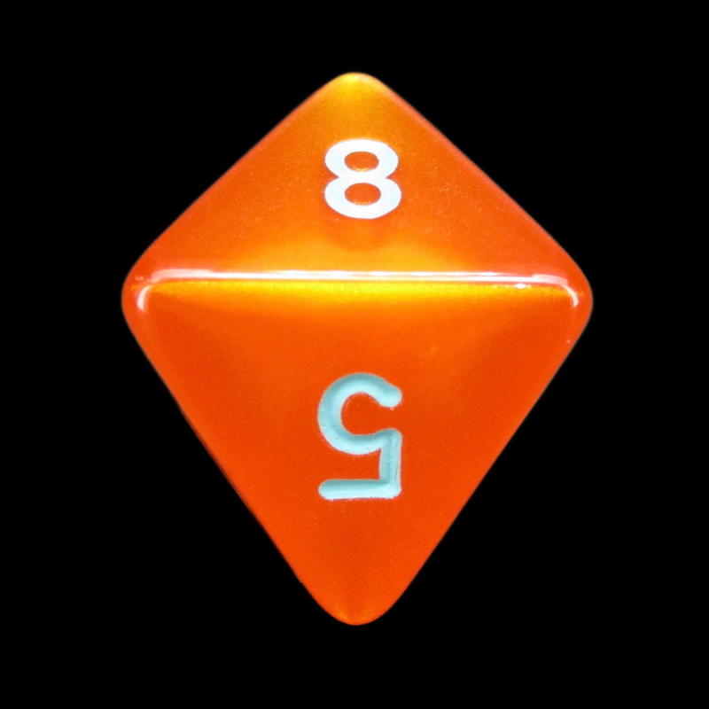 Würfelzeit Silkki Satin Orange & Turquoise D8 Dice