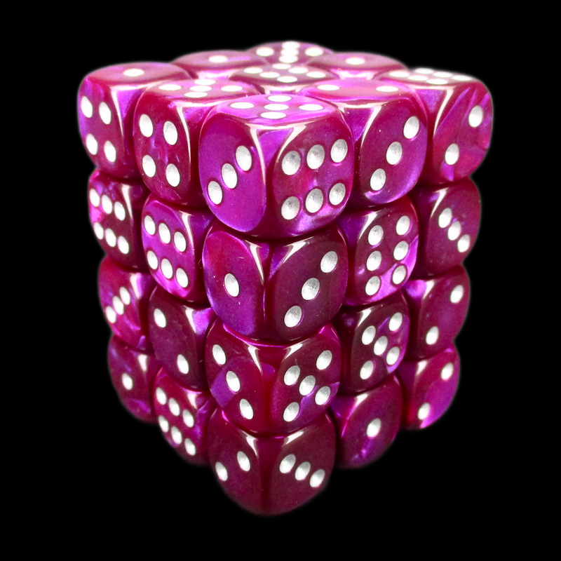 Würfelzeit Silkki Satin Purple & Silver 36 X D6 Dice Set