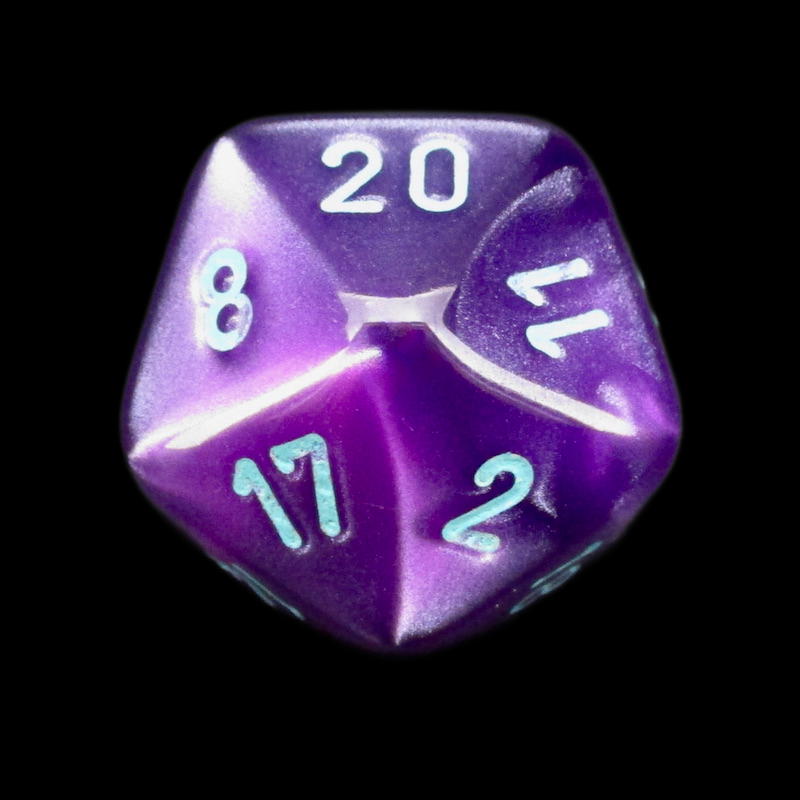 Würfelzeit Silkki Satin Purple & Turquoise D20 Dice