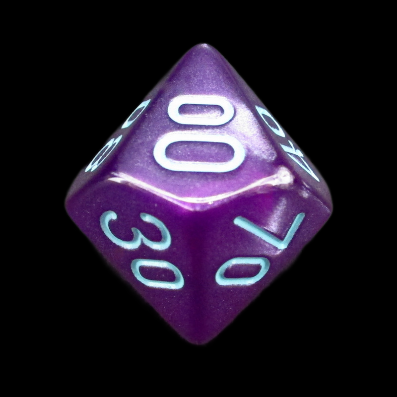 Würfelzeit Silkki Satin Purple & Turquoise Percentile Dice