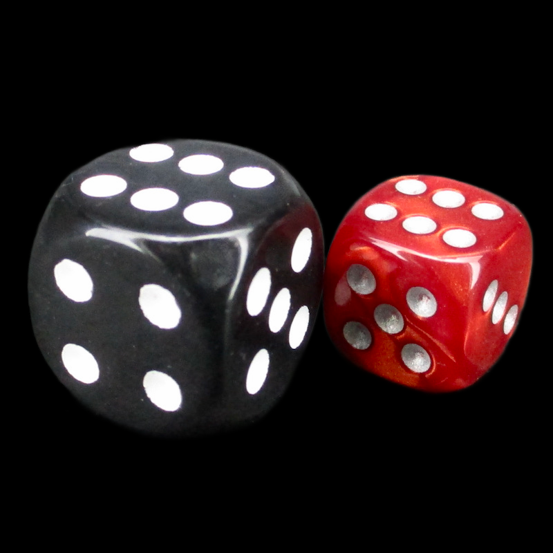 Würfelzeit Silkki Satin Red & Silver 12mm D6 Spot Dice