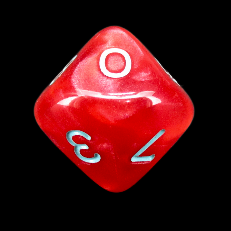 Würfelzeit Silkki Satin Red & Turquoise D10 Dice
