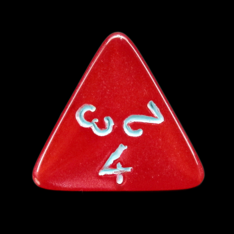 Würfelzeit Silkki Satin Red & Turquoise D4 Dice