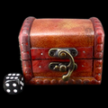 Wooden Dice Treasure Chest With Leather Effect