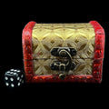 Wooden Dice Treasure Chest With Gold Celtic Design