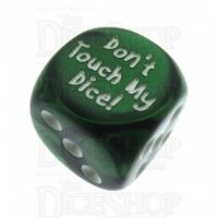 Chessex Gemini Green Don't Touch My Dice! Logo D6 Spot Dice