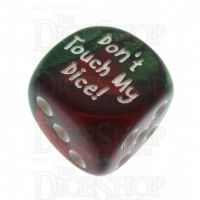 Chessex Gemini Green & Red Don't Touch My Dice! Logo D6 Spot Dice
