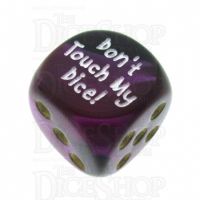 Chessex Gemini Black & Purple Don't Touch My Dice! Logo D6 Spot Dice