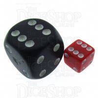 Koplow Opaque Red & White Square Cornered 8mm D6 Spot Dice