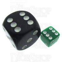 Koplow Opaque Green & White Square Cornered 8mm D6 Spot Dice