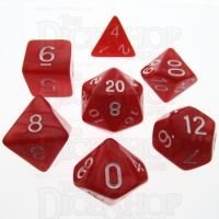 TDSO Pearl Red & White 7 Dice Polyset