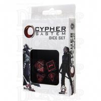 Q Workshop Cypher System Black & Red 4 x Polyhedral Dice Set