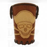 QD Jolly Roger Tan Leather Dice Cup