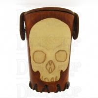 QD Skull Tan Leather Dice Cup
