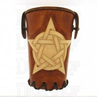 QD Pentagram Tan Leather Dice Cup