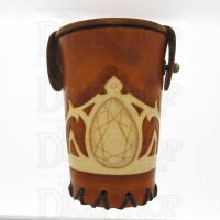 QD Elven Crown Tan Leather Dice Cup