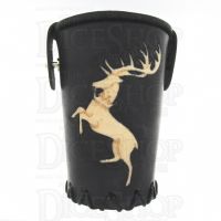 QD Stag Black Leather Dice Cup