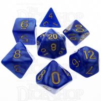 TDSO Pearl Blue & Gold 7 Dice Polyset