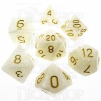 TDSO Pearl White & Gold 7 Dice Polyset
