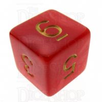 TDSO Pearl Red & Gold D6 Dice