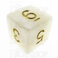 TDSO Pearl White & Gold D6 Dice