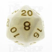 TDSO Pearl White & Gold D20 Dice