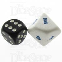Koplow Opaque White French Number JUMBO 20mm D10 Dice