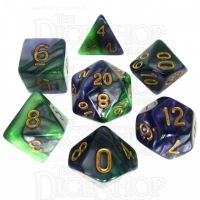TDSO Duel Blue & Green 7 Dice Polyset