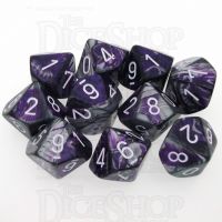 Chessex Gemini Purple & Steel 10 x D10 Dice Set