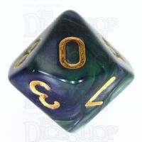 TDSO Duel Blue & Green D10 Dice