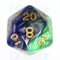 TDSO Duel Blue & Green D20 Dice