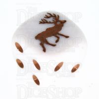 Koplow White & Brown Elk Logo D6 Spot Dice