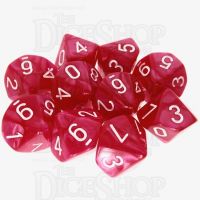 TDSO Pearl Rose & White 10 x D10 Dice Set